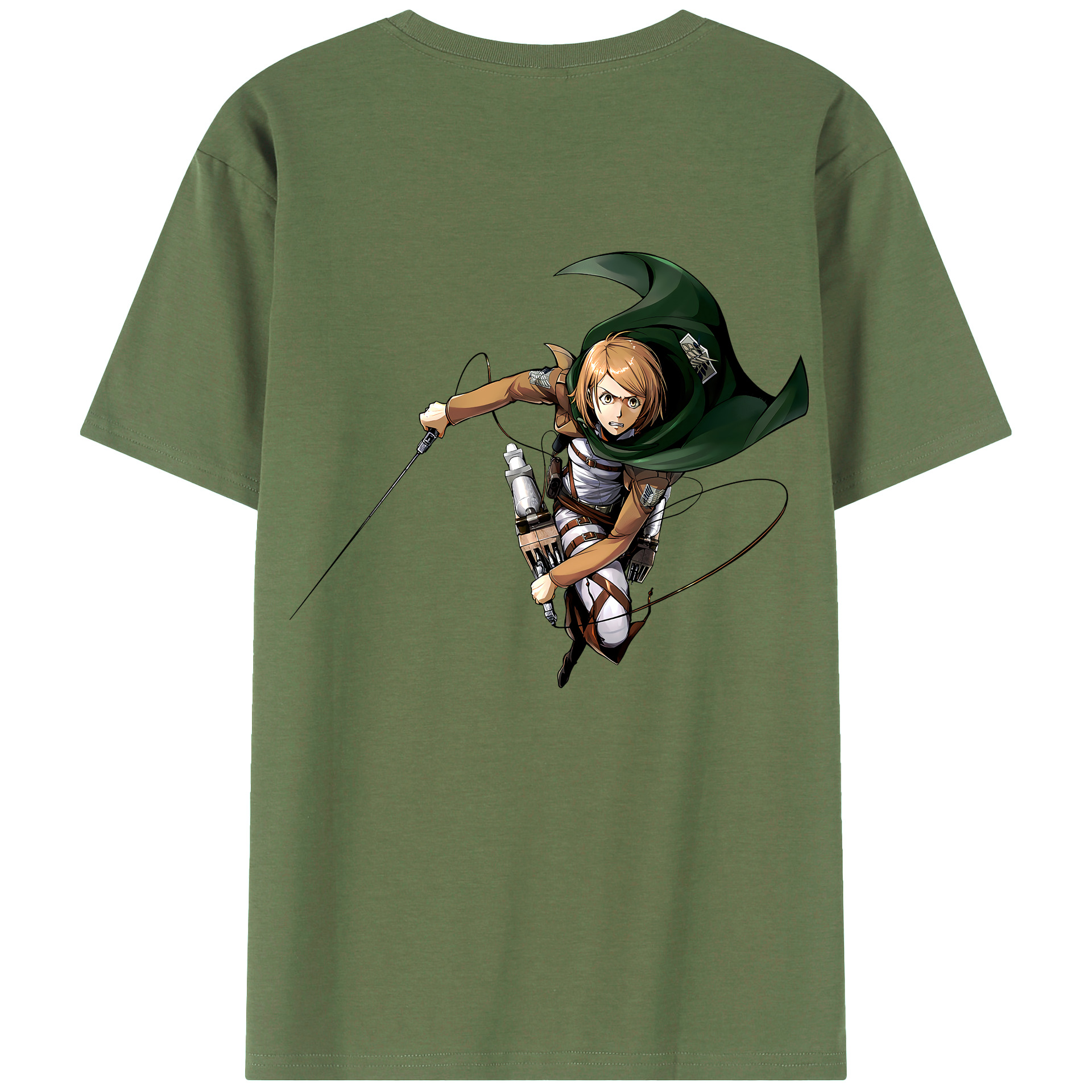 （画像用） 進撃の巨人 ペトラ·ラル Attack on Titan Petra Rall 綿100％ メンズ半袖Tシャツ（バックプリント） 通気性